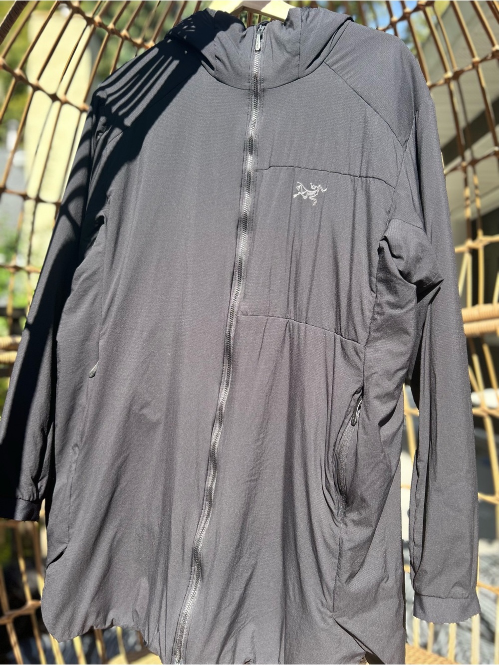 Arc'teryx Black Lightweight Hooded Performance Jacket